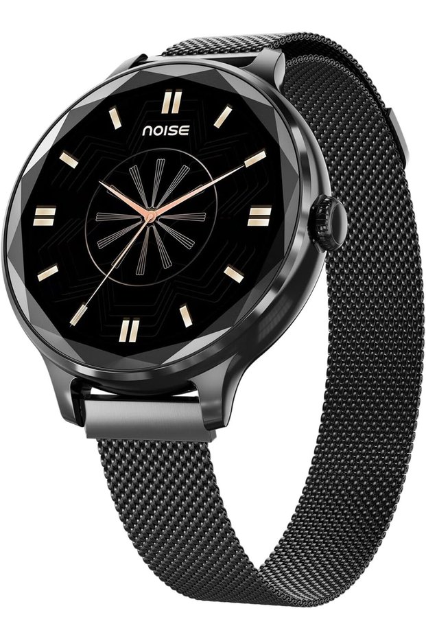 Diva Smartwach for Women with AI Voice Assistant, 100+ Watchfaces, Sleep Tracker, Female Cycle Tracking, BT Calling, AMOLED Display, Water & Dust Resistant, 1 Year (Black Link)
