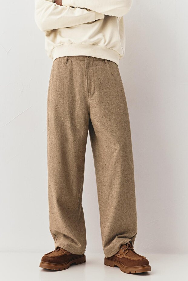 Yünlü tailored fit pantolon - 3