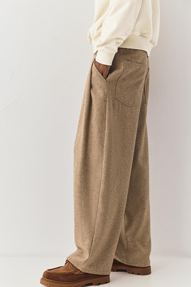 Yünlü tailored fit pantolon - 4