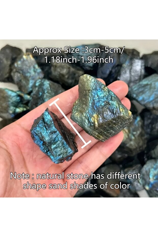 10-30g 1pc Rough-textured natural labradorite stone, suitable for grinding, polishing, and home or o