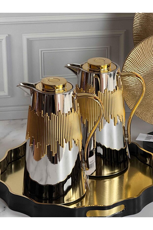 Parlak Nikel Silver Termos 2'li - 1