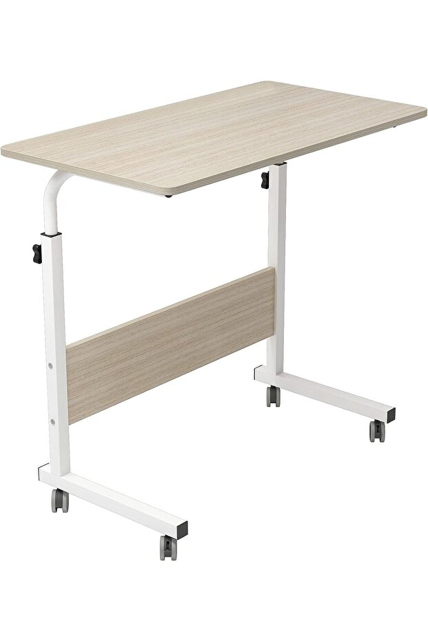 Mobile computer desk with wheels, bedside, adjustable height - 2