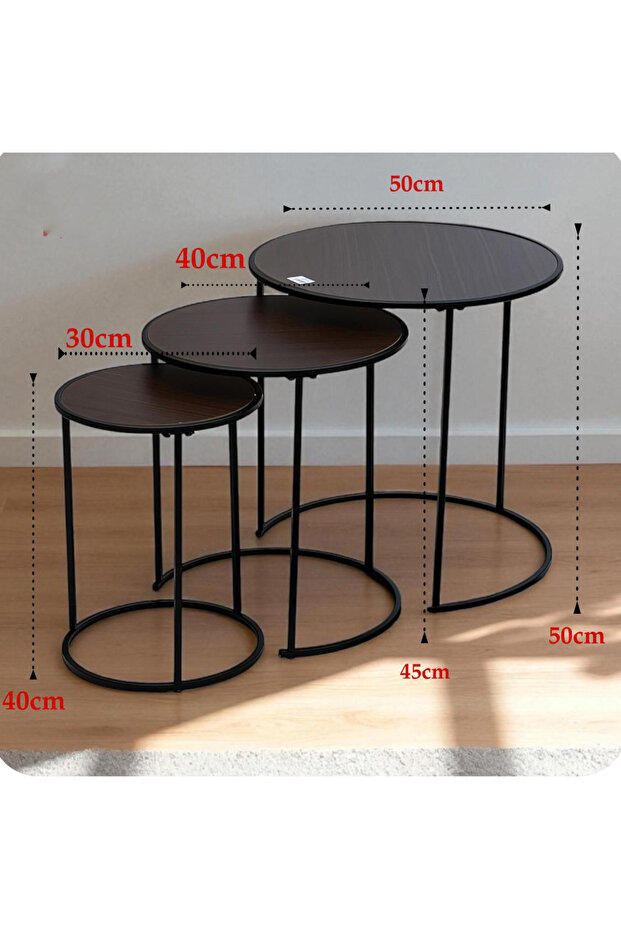 Stylish wooden nesting side table set - 1