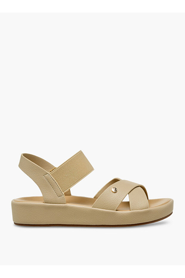 Women Textured Cross Strap Sandals