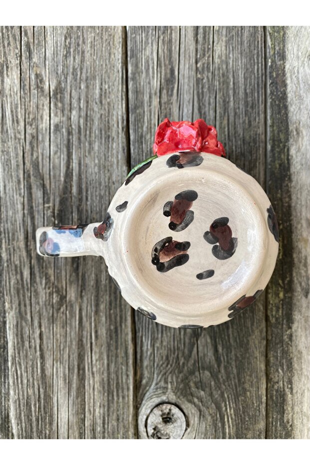 Red Flower Leopard Pattern Single Cup 180ml - 3