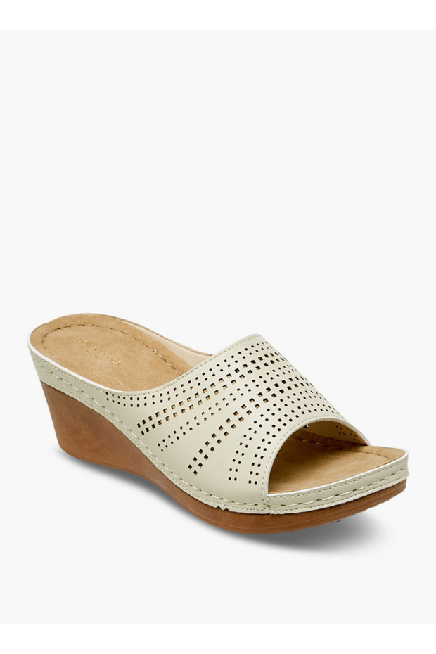 Women Perforated Wedge Heel Sandals