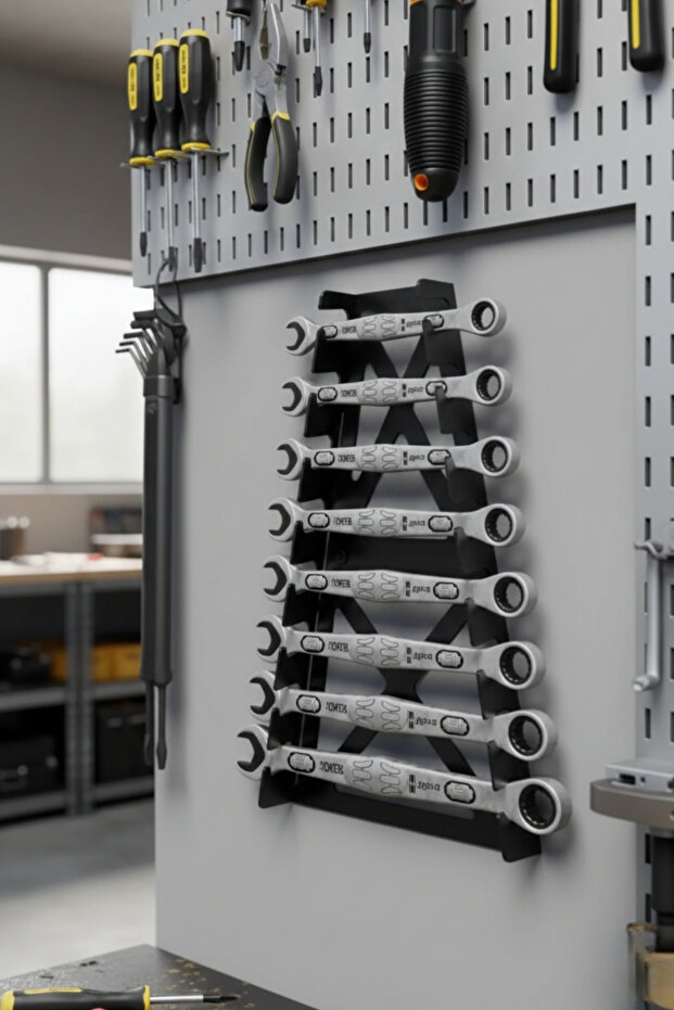 Metal Key Organizer 8 Slots Wall Mounted Key Holder and Organizer Stand