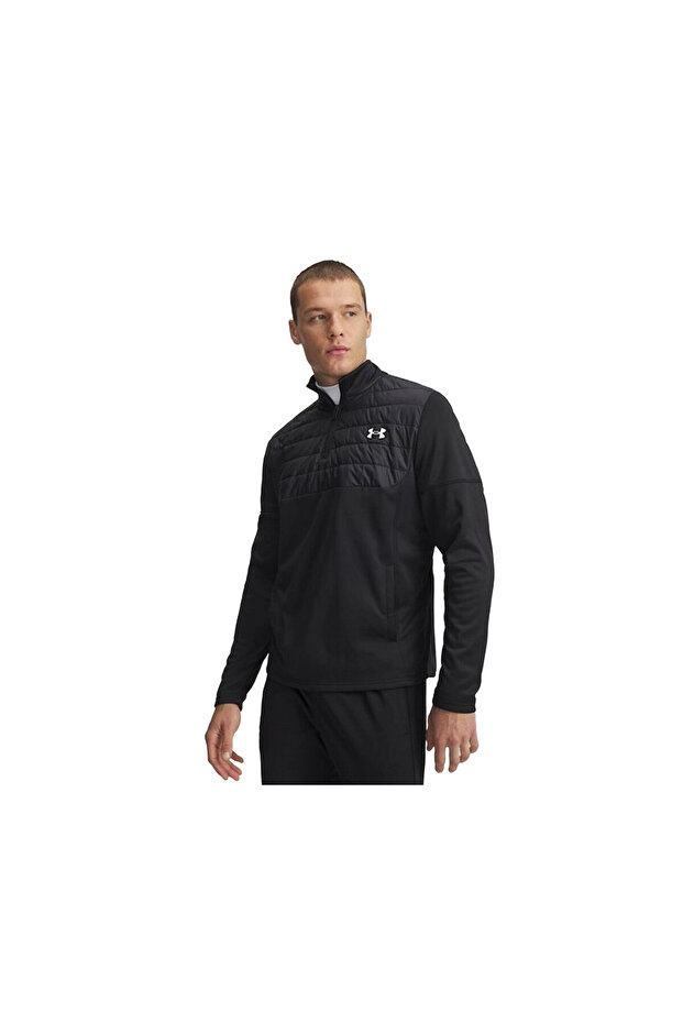 Ua Armor Flc Pro Utility Qz Men's Casual Quarter Zip Fleece Top Black