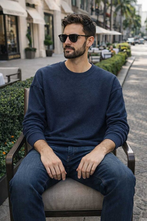 ERKEK BASİC RİBANA ÖRME KAZAK - 2