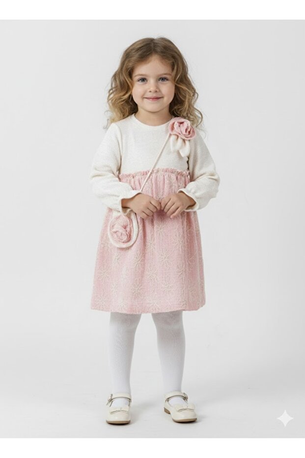 Children's Dress + Bag with Rose Accessories