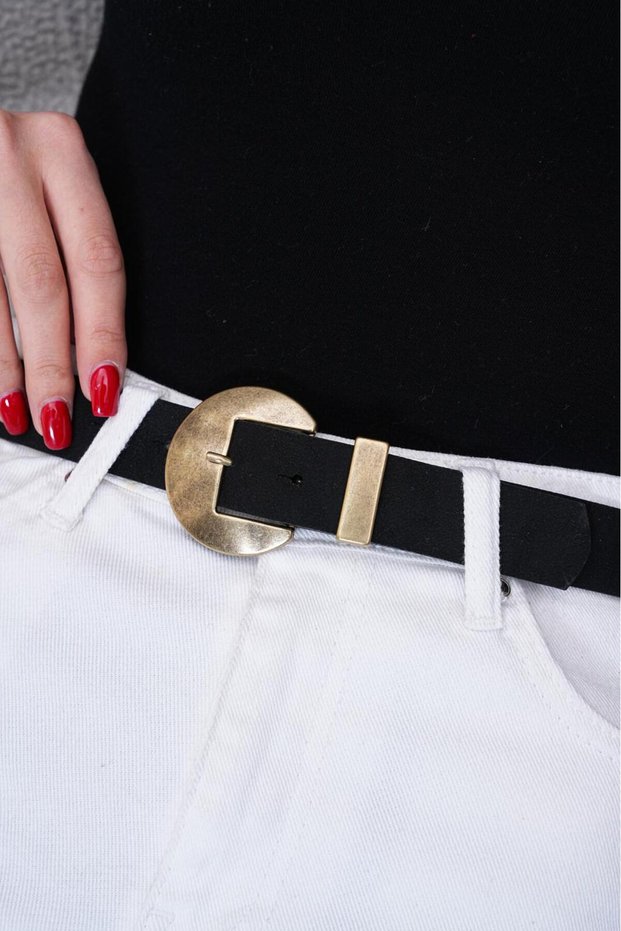 Antique Oval Buckle Suede Women's Belt Trouser Belt Dress Belt Shirt Belt Waist Belt