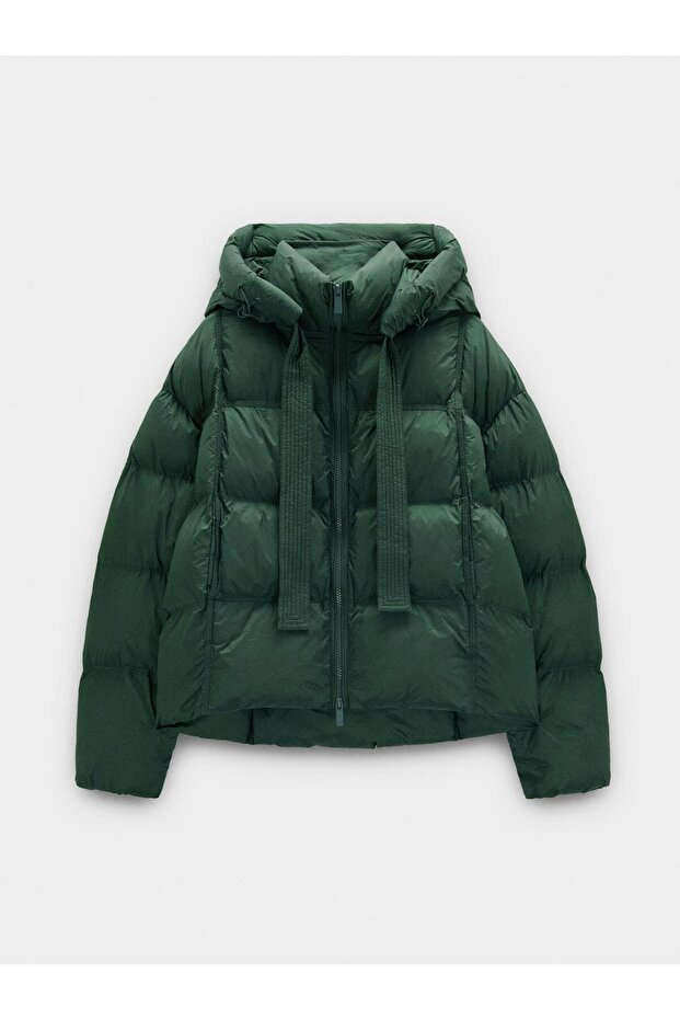 Çıkarılabilir Kapüşonlu Kapitone Ceket - 6