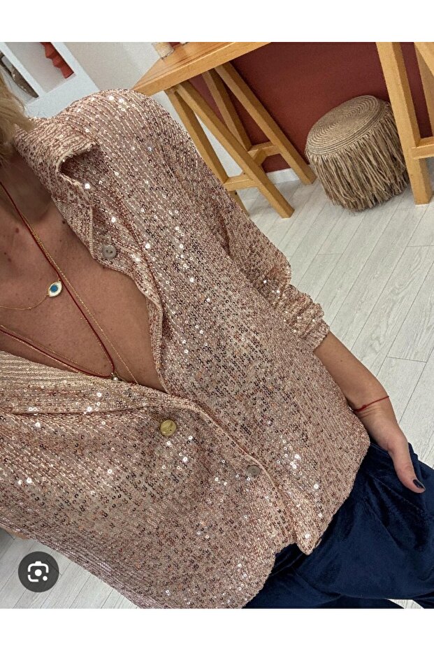 Pul payetli gömlek - 1