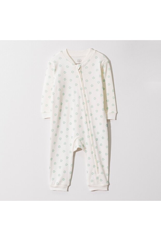 Floral Organic Cotton Baby Girl Romper Without Booties