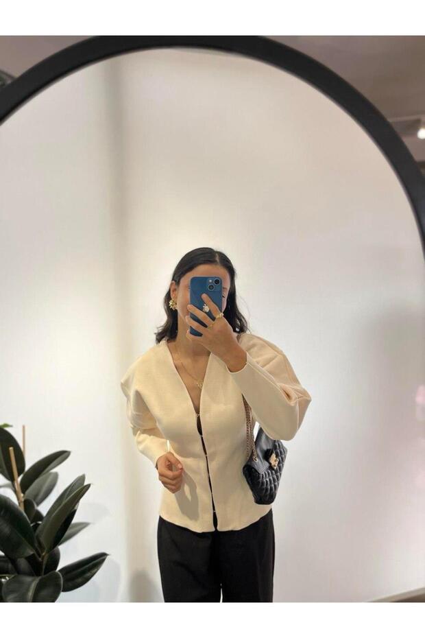 EKRU KANCALI ÇELİK ÖRME HIRKA - 2