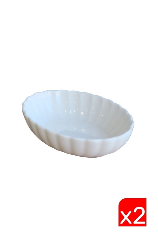 Bone Luz Cream Oval Boat 14.5X10X3.5Cm 2-Pack Bnlzf15Oks00