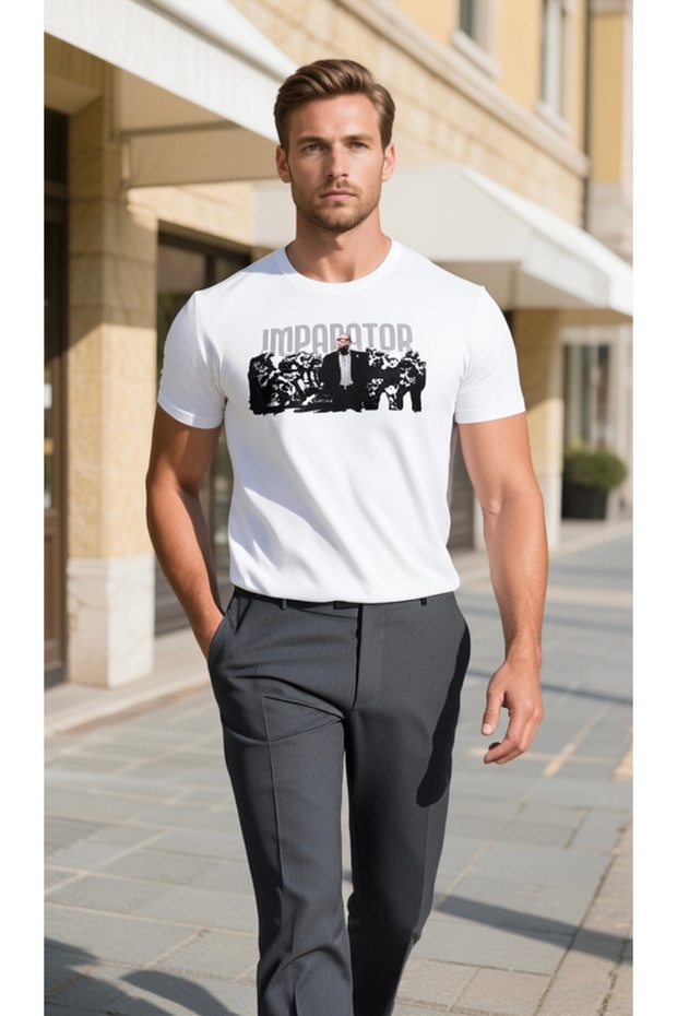İmparator baskılı tshirt