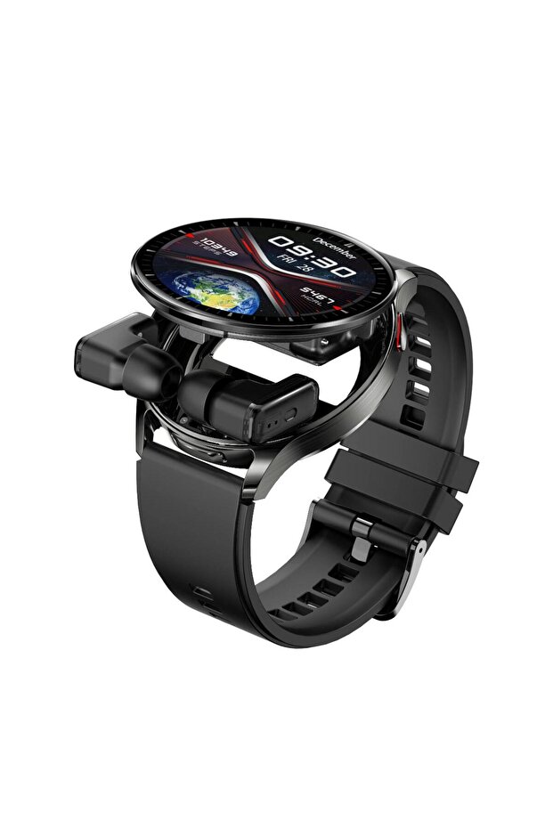 Pulse Smartwatch with Earbuds, 1.4" IPS Display, Health & Fitness Tracker, IP67