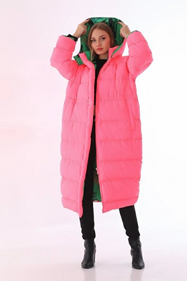 Double-Sided Hooded Oversize Puffer Jacket - 3