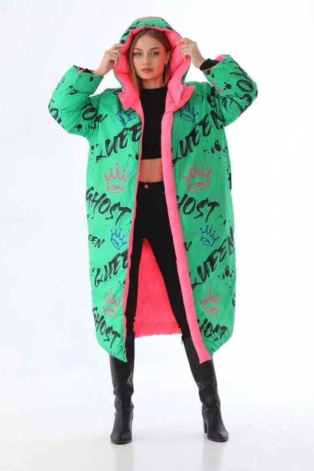 Double-Sided Hooded Oversize Puffer Jacket - 4