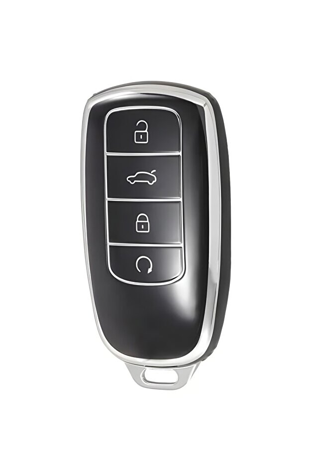 Chery Tiggo 8 Pro, Omoda 5, Tiggo 7 Avantgarde Car Key Protection Case, Black-Silver