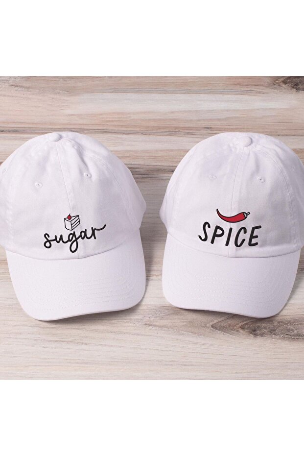 مجموعة قبعات بيضاء مزدوجة بمشبك من Sweet & Bitter Lover Couple