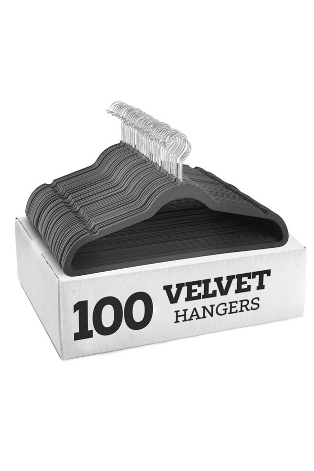 Non-Slip Velvet Hangers with 360° Swivel Hook for Coats, Jackets, Shirts, Dresses & Pants