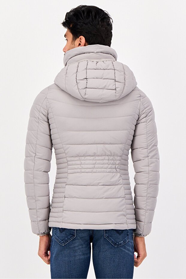 جاكيت مبطن للرجال، رمادي - 3