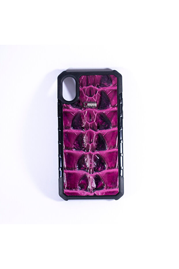 ISAFE SIGNATURE CROCODILE LEATHER BACK CASE IPHONE XS RED