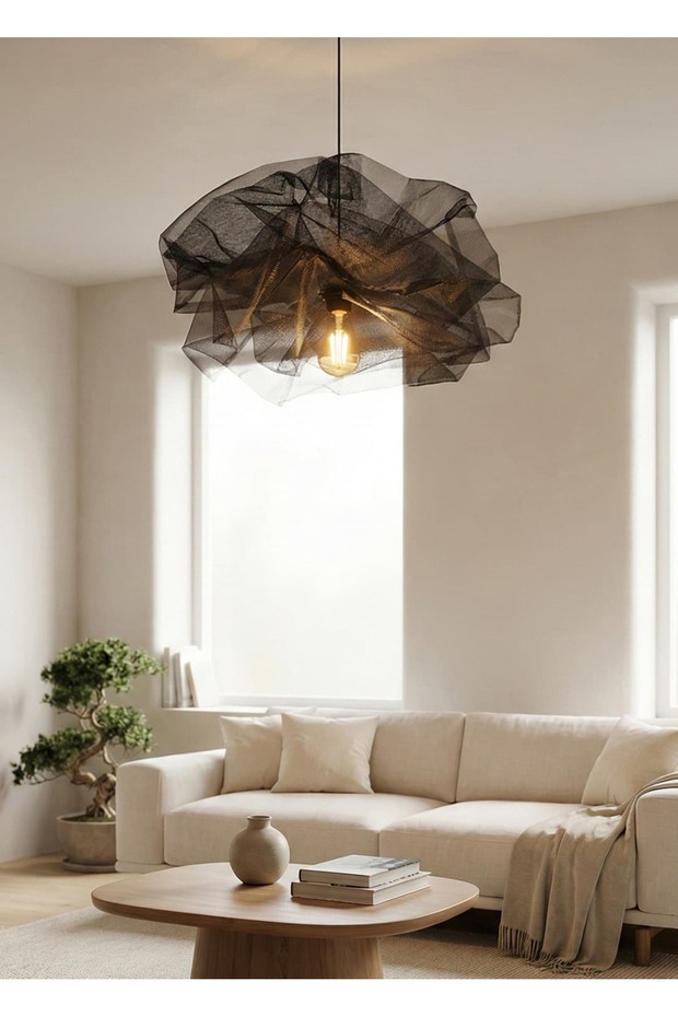 Aura Modern Siyah Tel Sarkıt Avize - 2