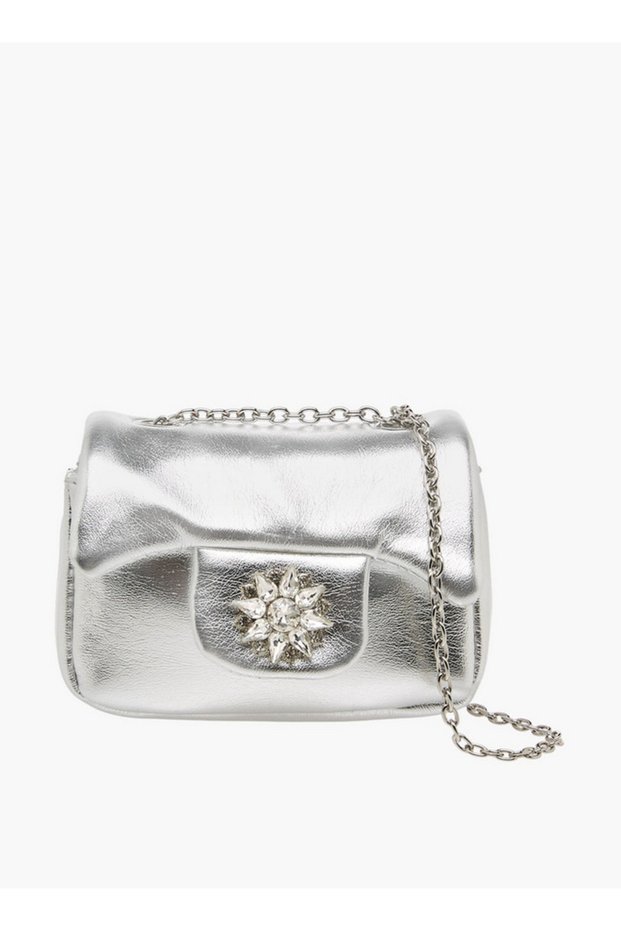 Embellished Crossbody Bag with Chain Strap Ramadan Collection - H 8.3 x W 13 x D 5.2 cms