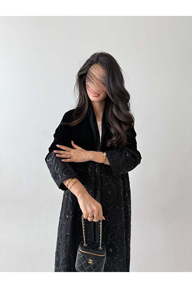 MWT811 - Velvet Abaya with Insert