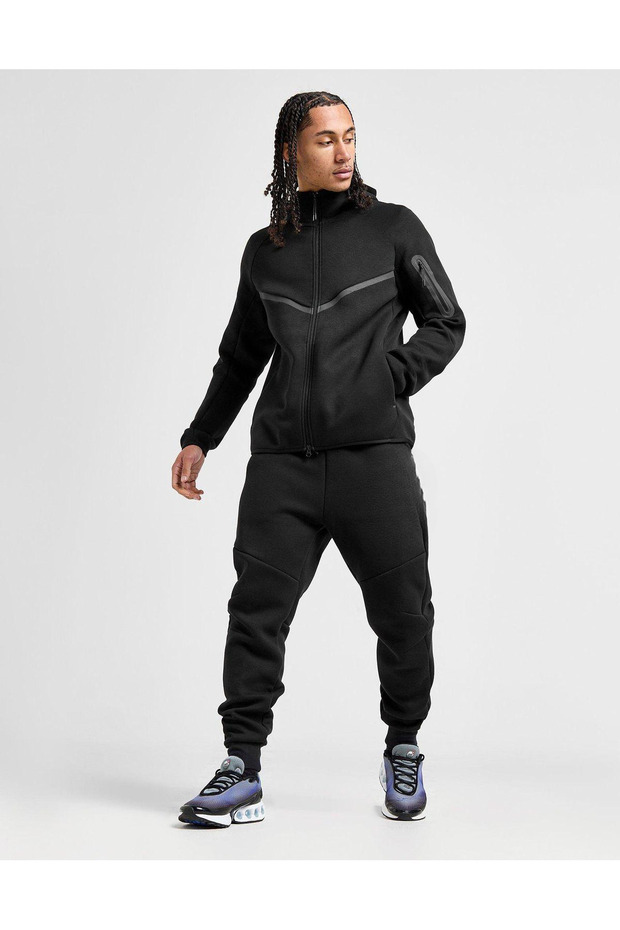 Men's Tech Fleece High-Neck Hooded Comfort Fit Tracksuit Set