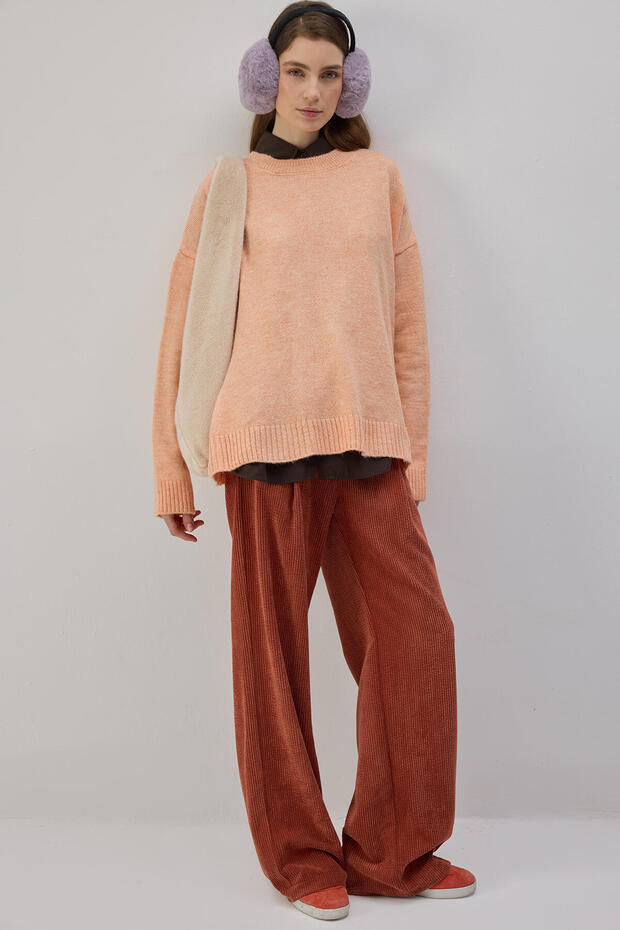 سترة ذات حجم كبير بلون سادة - 4