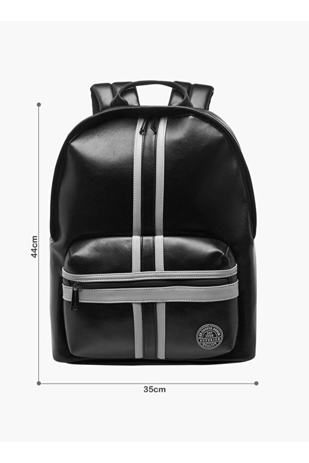 Panelled Backpack with Adjustable Shoulder Straps - 2
