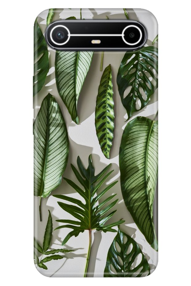 Case for Spark Slim 5g Km9 Case Decorative Silicone Printed Cover 4D Green Leaves