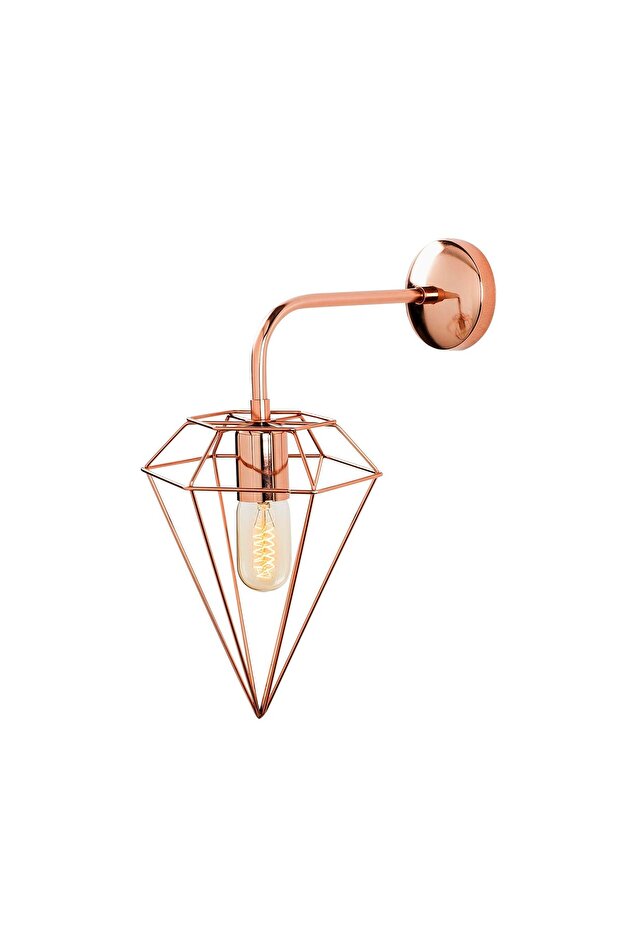Copper Plated Metal Sconce E27 Wall Lighting 20X37X43 cm Bedroom and Living Room