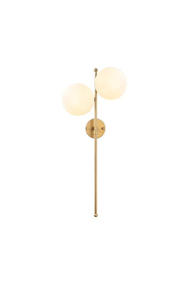 Fazli 10410 Shiny Gold Metal Sconce Wall Lamp E14 Compatible 32X27X72 cm Living Room Lighting