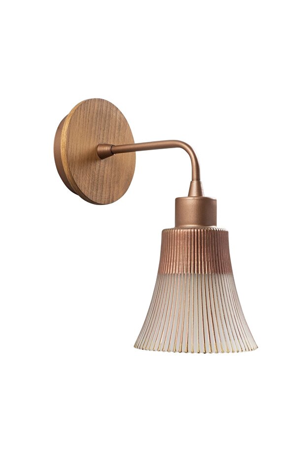 Copper Glass Sconce E27 Wall Lamp 13X24X28 cm Living Room Lighting