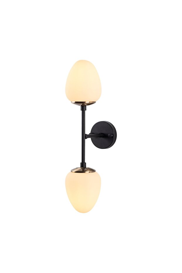 Black Sconce Wall Lamp with Tufts E14 Compatible 23X12X56 cm Bedroom and Living Room Lighting