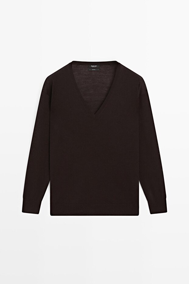 V yaka oversize triko kazak - 4