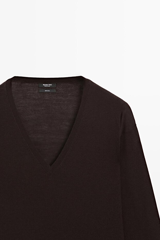 V yaka oversize triko kazak - 5