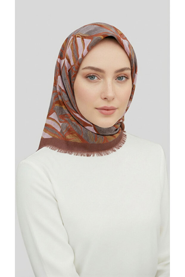 وشاح كاراكا الشتوي من الصوف - رمادي / مرمري - 1