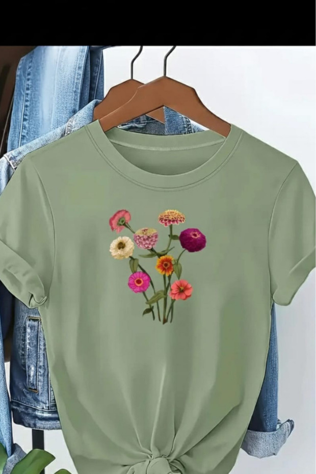 Flower Printed Unisex T-Shirt