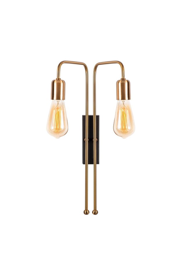Rustic 2-Piece Sconce with Furred Black Metal Body for Living Room and Bedroom Lighting