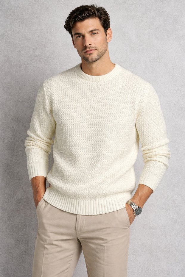 Oversized Knitwear Sweatshirt with Bicycle Collar