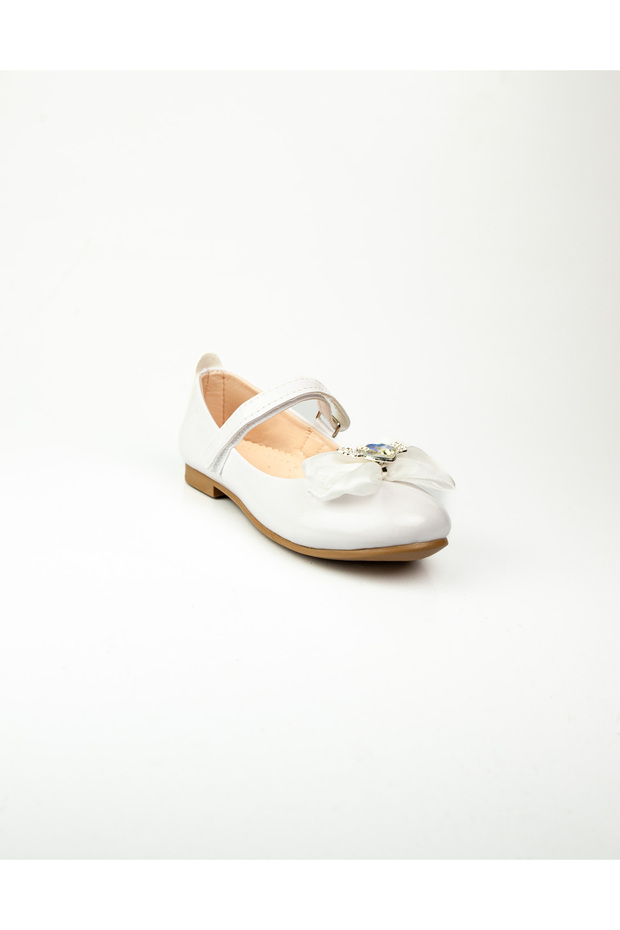 501 White Girl's Ballerina Flats