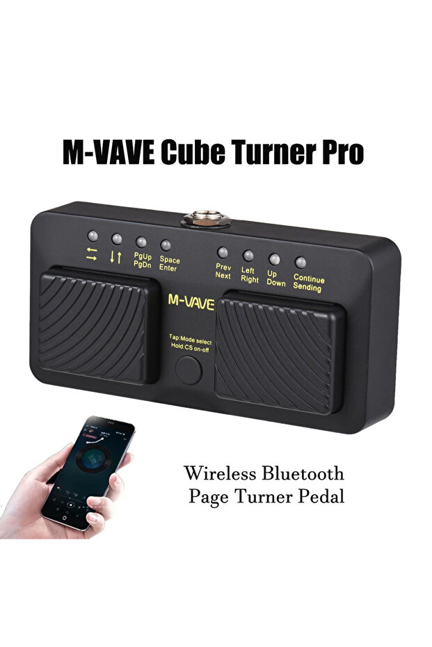 دواسة تقليب الصفحات اللاسلكية بتقنية البلوتوث M-VAVE Cube Turner Pro، 7 أوضاع قابلة لإعادة الشحن عبر USB، لتقليب صفحات الموسيقى...