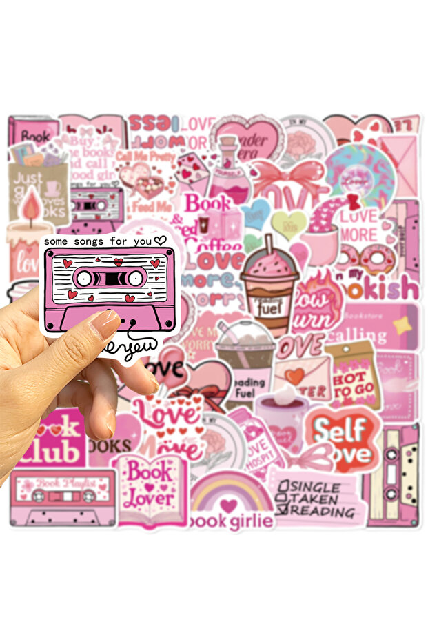 50pcs-YCK084 50 Pcs Pink Lover Cartoon Graffiti Stickers for Decorating Guitars, Notebooks, and Lugg
