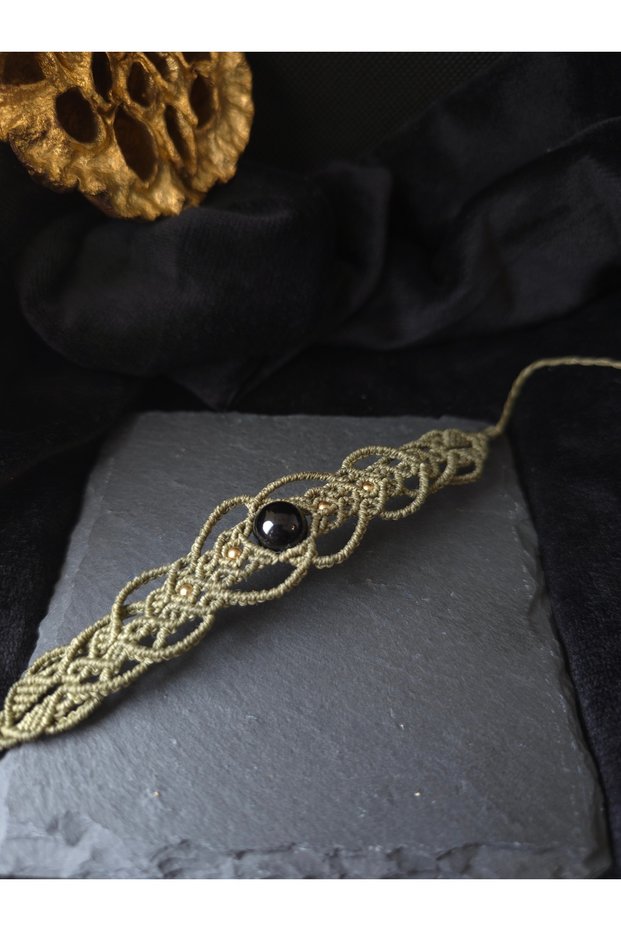Brățară Lilith din macrame cu onix
